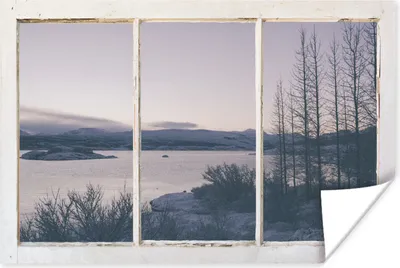 Produktbild von MuchoWow® Poster Aussicht - See - Berg 120x80 cm - Bilder
