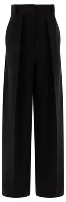 Image de Khaite pantalon large femme noir en polyester coupe ample - 4
