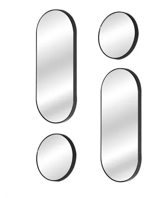 Obrázek produktu pro Sada 4 zrcadel Deco Round, černá