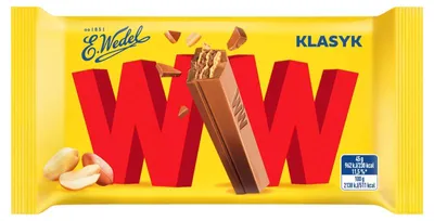 Obrázok produktu pre E. Wedel Wafle s mliečnou čokoládou a arašidovou náplňou, 45 g