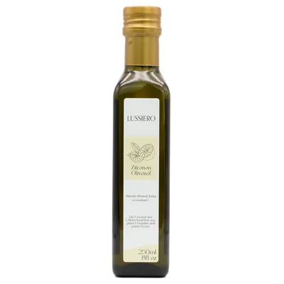 Produktbild von Lussiero Zitronen Olivenöl Natives Olivenöl Extra mit natürlichem Zitronen-Aroma Lemon Oil 250ml