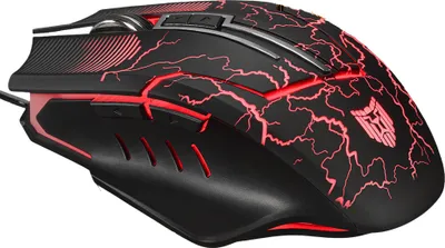 Produktbild von Liocat MX 557C Gaming Maus, 1.8m Kabelgebunden USB 3200DPI Beleuchtet RGB 6 Tasten für Notebook, PC, Laptop, Computer Schwarz- Rot