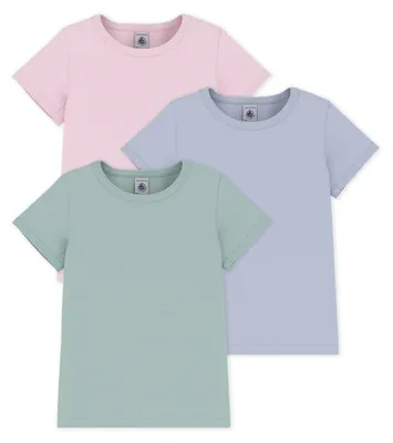 Produktbild von Kinder-T-Shirt aus Baumwolle, kurzärmelig, einfarbig