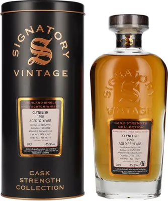 Produktbild von Signatory Vintage CLYNELISH 32 Years Old Cask Strength 1990 45,9% Vol. 0,7l in Tinbox