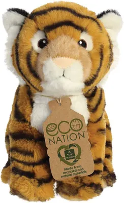 Produktbild von Aurora World Aurora, 35000, Eco Nation Bengalischer Tiger, 24 cm, Plüschtier (Orange, Schwarz, Weiß)