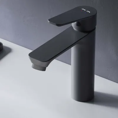 Produktbild von AM.PM Wasserhahn Bad Schwarz Waschtischarmatur Bad Armatur Mischbatterie Waschbeckenarmatur Einhebelmischer Badezimmer