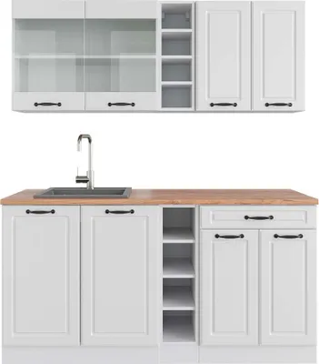 Productafbeelding van Eenpersoonskeuken Vicco R-Line Wit landhuis/wit 160 cm , WB Eik, Model 42422