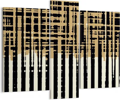 Produktbild von Bild auf Leinwand - Leinwandbild - 3 Teile - Abstraktion Weiß Gürtel - 95x80cm - Wand Bild - Wanddeko - Wandbilder - Leinwanddruck - Bilder - Wanddekoration - Leinwand bilder - Wandbild - CB95x80-4857
