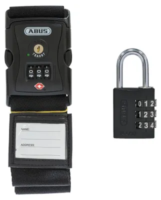 Produktbild von ABUS Kofferband-Schloss 620TSA/192 - Set mit Zahlenschloss 144/30 - Schwarz