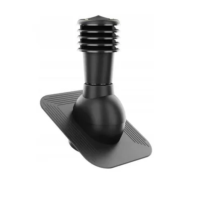 Produktbild von Lüftungskamin Entlüfterkamin Kaminaufsatz einstellbarer Neigungswinkel fi125 mm Schwarz