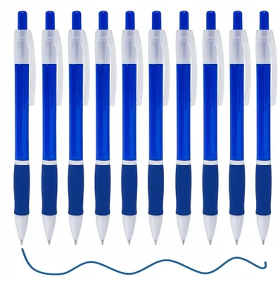 Produktbild von M&C 10er Pack Druckkugelschreiber Blau Tinte Schulbedarf