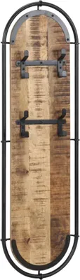 Produktbild von vidaXL Wandgarderoben mit 4 Haken 2 Stk. Raues Mangoholz