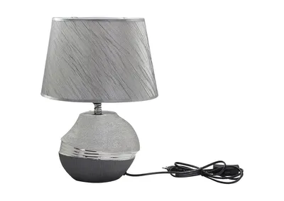 Obrázok produktu pre Stolná lampa "Bridgetown" od spoločnosti Gilde, keramika, sivá, strieborná, balenie 2 kusov, dĺžka 19 cm, šírka 27,5 cm, výška 37 cm. Číslo produktu: 43381, EAN: 4009079433814