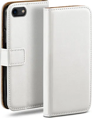 Produktbild von moex® Book Case kompatibel mit Apple iPhone 7 / iPhone 8 - Hülle 360 Grad klappbar, Weiß
