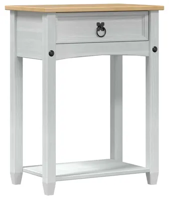Obrázok produktu pre vidaXL Konzolový stolík, biely, 55 x 35 x 73 cm, masívne borovicové drevo
