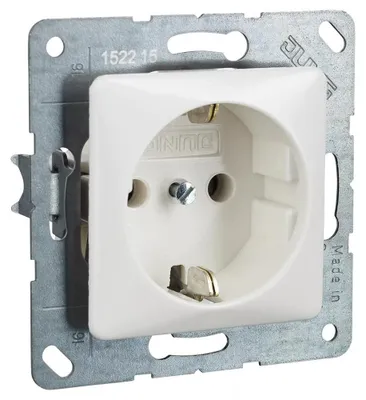 Imagen del producto de JUNG REV, enchufe CD500, blanco, con protección para niños
