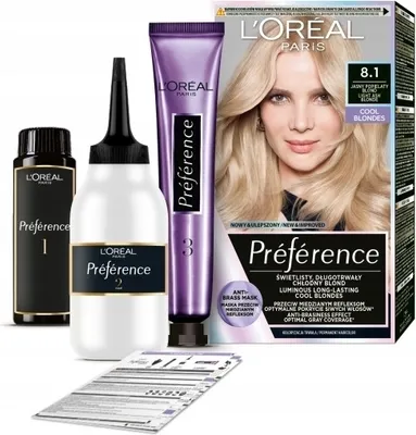 Zdjęcie produktu dla Farba Do Wosw L'oral Prfrence 8.1 Jasny Blond Popielaty