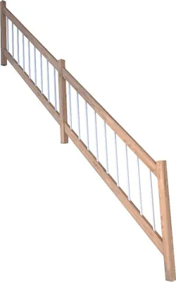 Produktbild von Treppengeländer Modell Lindos Gerade Eiche-Holz-Edelstahl Weiß