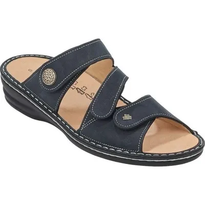 Productafbeelding van Finn Comfort, Lazise, Damen, Sandalen, Finnslim, Donkerblauw, Leer, NIEUW - Dameschoenen, Teenslippers, Blauw