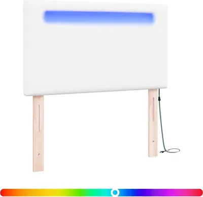 Obrázok produktu pre vidaXL LED čelo postele biele 90 cm Imitácia kože