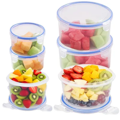 Immagine prodotto di Set di 6 contenitori ermetici per alimenti con coperchi (da 300 ml e da 600 ml)