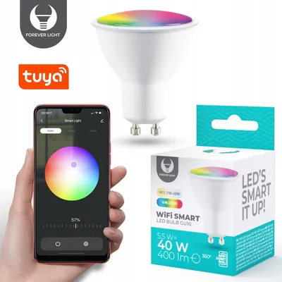 Produktbild von Forever Light LED BIRNE WiFi SMART GU10 5,5W RGB + CCT + DIM Tuya 400lm 230V