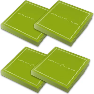 Produktbild von ITENGA 80x Servietten Schön dass du da bist V3 frühlingsgrün