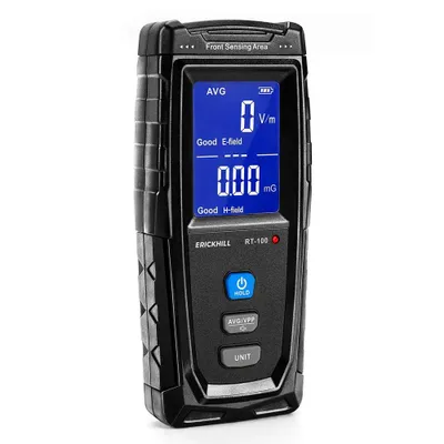 Obrázek produktu pro ERICKHILL RT-100 EMF Meter - měřič elektromagnetického pole s LCD displejem, alarmem, 2 režimy, USB nabíjení, pro domácnost a průmysl