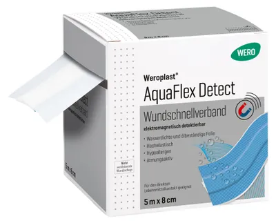 Produktbild von Weroplast AquaFlex Detect Wundschnellverband, detekt., 5 m x 8 cm