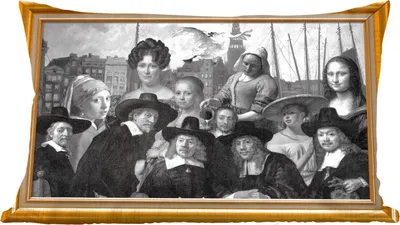 Produktbild von MuchoWow® Zierkissen Sofakissen Wohnzimmer Dekokissen 50x30 cm Alte Meister - Kunst - Liste - Gold - Wohnzimmerdekoration - Polster mit Photo