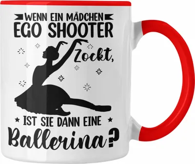 Produktbild von Trendation - Mädchen Ballerspiele Zockerin Tasse Geschenk Gamergirl Spruch (Rot)