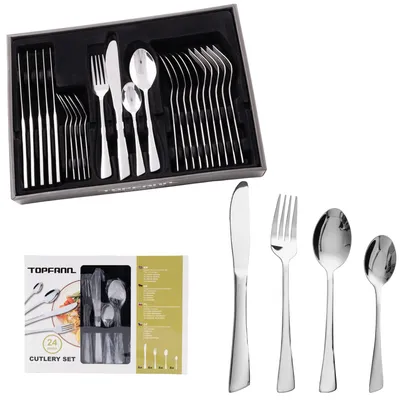 Produktbild von 24-teilig Besteckset Edelstahl 6 Personen Besteck Essbesteck Tafelbesteck