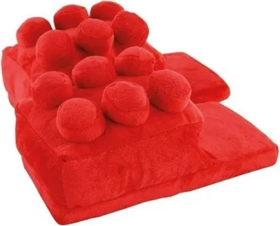 Produktbild von Hausschuhe - 3D Baustein Plüsch Slipper Pantoffeln Hausschuhe Rot 35-37
