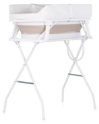 Zdjęcie produktu dla Wanienka dla niemowląt Chipolino Babywanne, stolik do przewijania 2 w 1 Sonata, składana podstawa, termometr, 11 kg, kolor beżowy