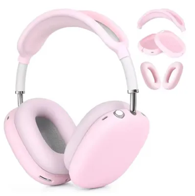Produktbild von 3PCS Schutzhülle kompatible mit Apple Airpods Max,weiches Silikon, waschbar Pink