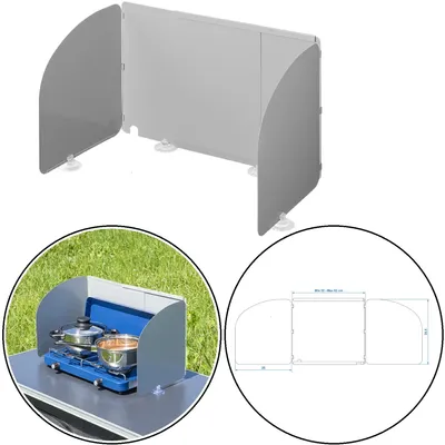 Produktbild von Windschutz Gaskocher und Grills L 32/62 x T28,5 x H 25cm Spritzschutz mit Tasche