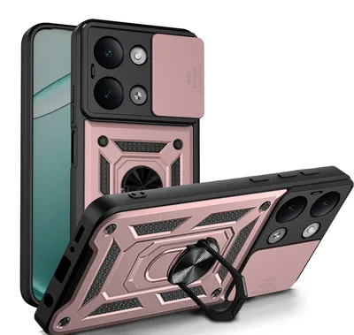 Produktbild von Outdoor Hülle für Xiaomi Redmi 17C Handyhülle mit Kameraschutz & Ringhalter Rosegold