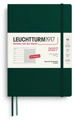 Immagine prodotto di Calendario settimanale LEUCHTTURM1917 per il 2027, formato medio (A5), con taccuino a righe – per la pianificazione degli appuntamenti
