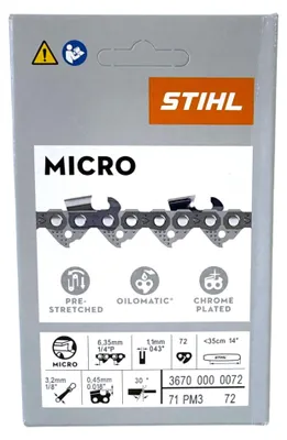 Productafbeelding van STIHL 1/4" Picco Micro 3 (PM3) zaagketting 35 cm 1/4" P 1,1 mm 72 TG ( 36700000072 )