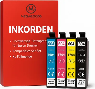 Immagine prodotto di Cartuccia 604XL per Epson XP WF, compatibile, set di 5 IT.