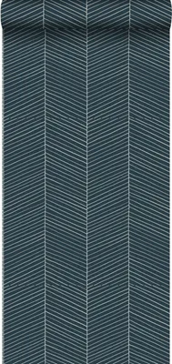 Produktbild von Walls4You Tapete Fischgrätmuster Blau - 935324 - 0,53 x 10,05 m