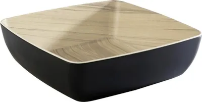 Produktbild von APS 84562 Schale FRIDA, Melamin, 25 x 25 cm, Höhe 7,5 cm, schwarz/Holzoptik