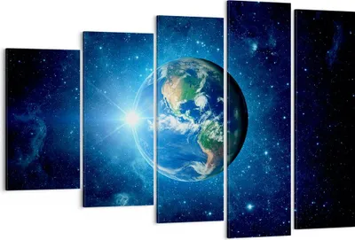 Produktbild von Bild auf Leinwand - Leinwandbild - Erde Universum Sterne Galaxie - 150x100cm - Wand Bild - Wanddeko - Leinwanddruck - Bilder - Kunstdruck - Leinwand bilder - Wandkunst - EG150x100-2943