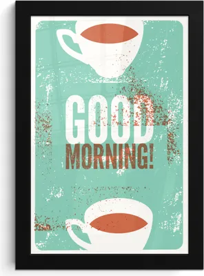 Produktbild von MuchoWow® MuchoWow® Gerahmtes Poster Kaffee - Vintage - Zitate - Sprüche - Guten Morgen! 20x30 cm - Poster mit zchwarzem Bilderrahmen - Drucken - Bilder Poster im Rahmen