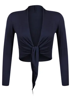 Produktbild von Gloop Damen Schöne, Elegante Bolero Jäckchen Langarm Bolero zum Knoten