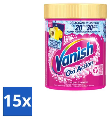 Produktbild von 15 x Vanish Oxi Action Waschbooster Pulver für Buntwäsche - 470 g - Vorteilspackung - 15 Stücke