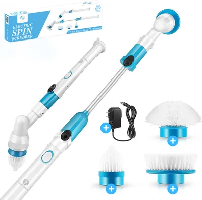 Produktbild von Fleau Home Elektrická čistiaca kefa - čistiaca kefa s rukoväťou - čistiaca kefa - ručná kefa - čistiaca kefa - kúpeľňa - WC - kuchyňa - modrá/biela