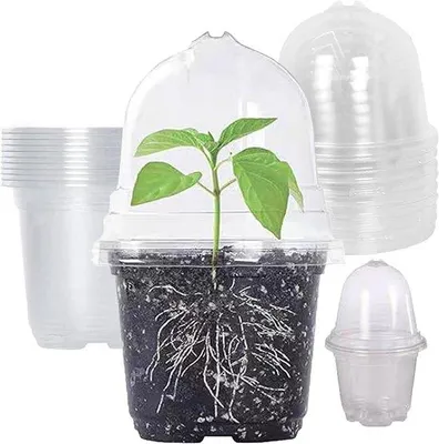 Zdjęcie produktu dla 10 sztuk doniczek z systemem nawadniania – okrągłe doniczki ogrodnicze – małe doniczki – plastikowe doniczki do sadzonek – doniczki na cebulki – sadzonki – sukulenty