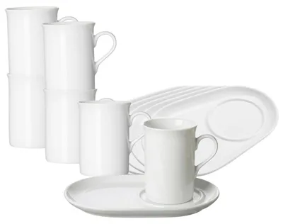 Produktbild von Ritzenhoff & Breker Bianco Kaffeebecher mit Unterteller 300 ml 6er Set