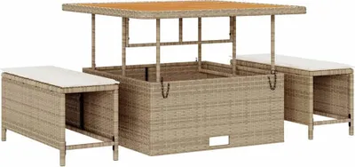 Immagine prodotto di Set da Pranzo per Giardino Beige polyrattan